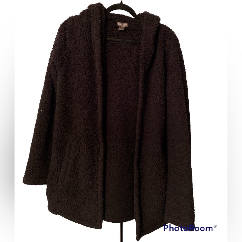 H&M black Sherpa hooded sweater